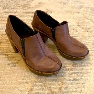 Born Gray Leather Ankle Boots